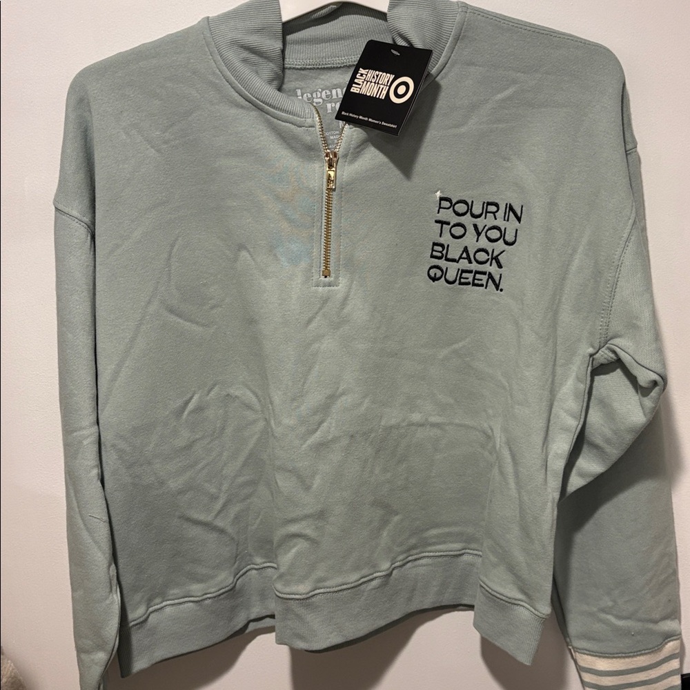 Light Blue Quarter-Zip Sweatshirt